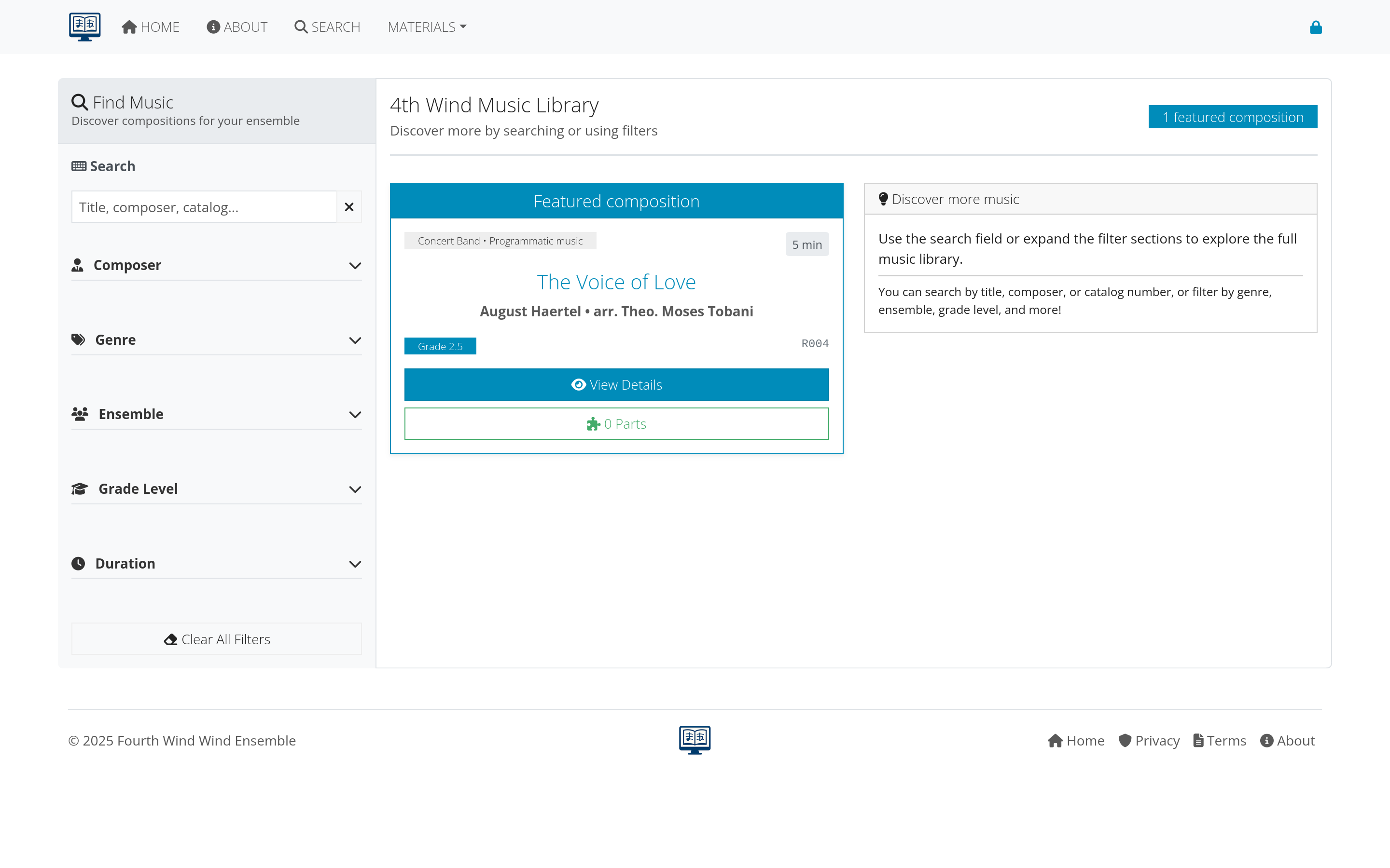 Search page screenshot